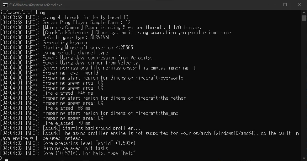 サーバー起動完了