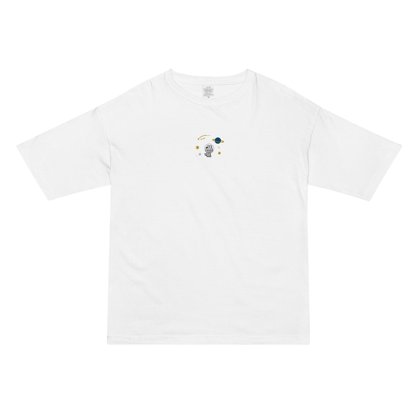 宇宙うさぎ オーバーサイズ 刺繍T-SHIRT / WHITE