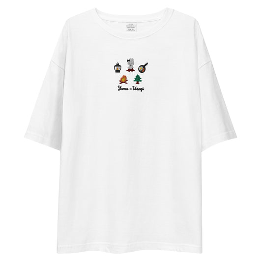 YAMA×USAGI 刺繍 ユニセックス/ビッグシルエットTシャツ